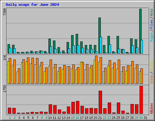 Daily usage for June 2024